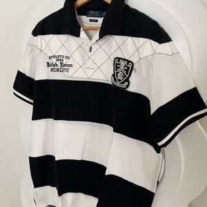 Polo by Ralph Lauren Black and White Rugby Shirt
